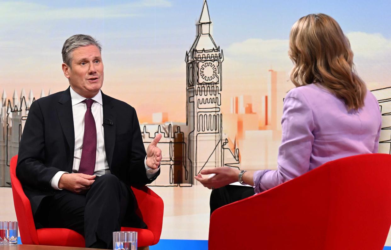 Labour Party leader Sir Keir Starmer appearing on the BBC's Sunday with Laura Kuenssberg. (PA)