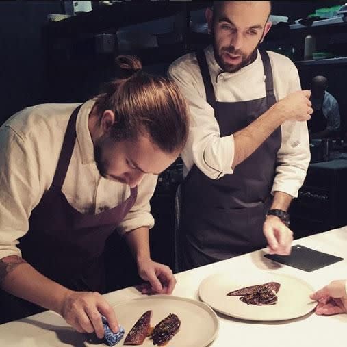 LuMi Bar & Dining's Federico Zanellato (right) was awarded chef of the year. Photo: Instagram/lumidining