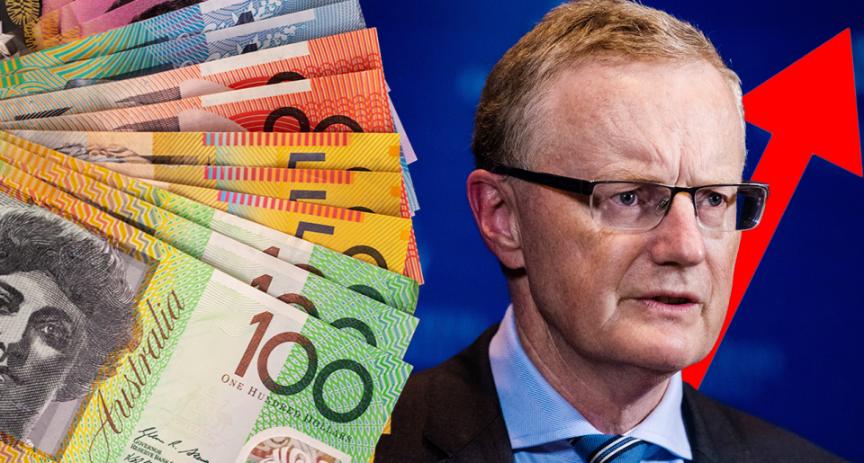 A composite image of Australian money and Reserve Bank of Australia (RBA) governor Philip Lowe.