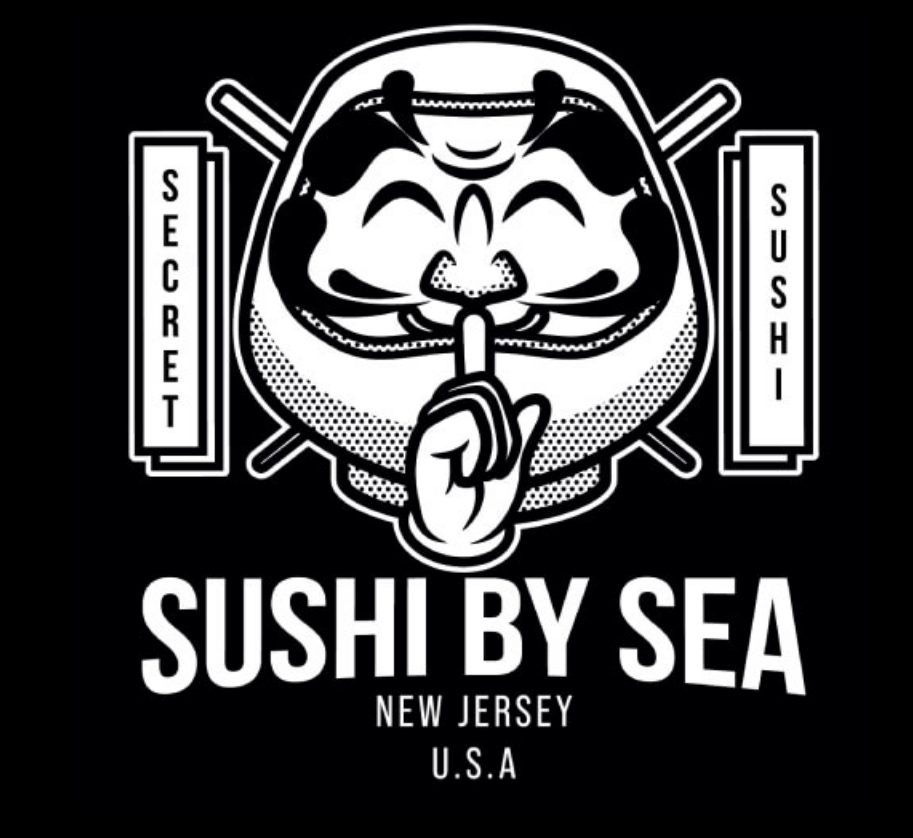 Sushi by Sea's cartoon logo.