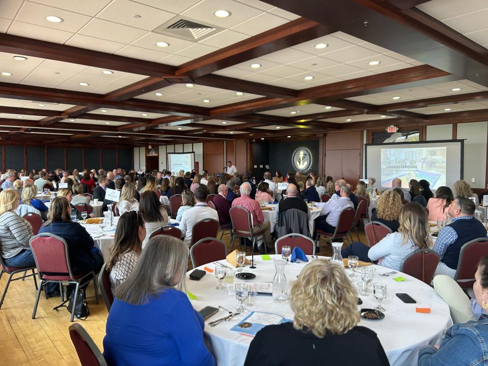 Dozens of Sault residents gather to learn about the importance of child care to the economy at the 2023 Spring Economic Luncheon on May 18.