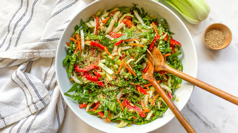 bok choy salad in bowl