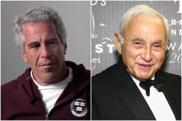 Jeffrey Epstein, Les Wexner - Credit: Rick Friedman/Rick Friedman Photography/Corbis via Getty Images; Astrid Stawiarz/Getty Images for Fragrance Foundation