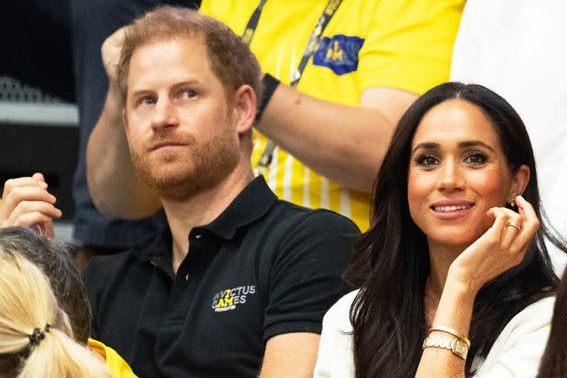 <p>Samir Hussein/WireImage</p> Prince Harry and Meghan Markle at the Invictus Games in Germany in September.