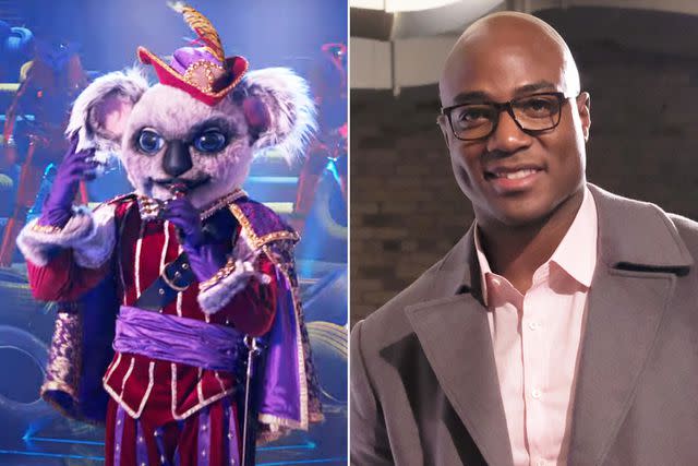 <p>FOX; Nicholas Hunt/Getty</p> Koala on The Masked Singer and DeMarcus Ware