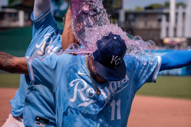 This is a 2023 photo of Maikel Garcia of the Kansas City Royals