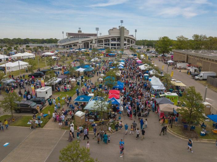 The Fairgrounds in Liberty Park and Tiger Lane will be the home of the Beale Street Music Festival in 2022 as Tom Lee Park undergoes renovations.  Tiger Lane is pictured during the 2019 Southern Hot Wings Festival.