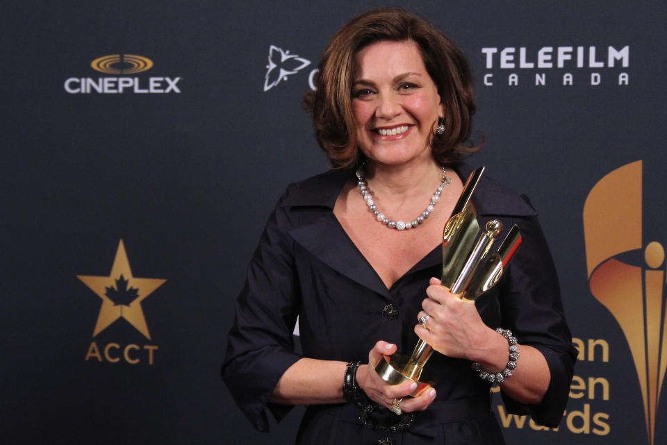 TORONTO, ON - MARCH 01:  News anchor Lisa Laflamme poses in the press room at the 2015 Canadian Screen Awards at the Four Seasons Centre for the Performing Arts on March 1, 2015 in Toronto, Canada.  (Photo by Isaiah Trickey/FilmMagic)
