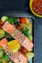 <p>If you're after an easy, tasty and <a href="https://www.delish.com/uk/cooking/recipes/g29871554/healthy-dinner-recipes/" rel="nofollow noopener" target="_blank" data-ylk="slk:healthy dinner;elm:context_link;itc:0;sec:content-canvas" class="link ">healthy dinner</a> recipe, than this <a href="https://www.delish.com/uk/cooking/recipes/g29843028/healthy-salmon-recipes/" rel="nofollow noopener" target="_blank" data-ylk="slk:salmon;elm:context_link;itc:0;sec:content-canvas" class="link ">salmon</a> traybake is the one for you. Packed full of Mediterranean antipasti style veggies like artichokes, tomatoes and olives, it's a dinner table win.</p><p>Get the <a href="https://www.delish.com/uk/cooking/recipes/a33619206/mediterranean-salmon-traybake/" rel="nofollow noopener" target="_blank" data-ylk="slk:Mediterranean Salmon Traybake;elm:context_link;itc:0;sec:content-canvas" class="link ">Mediterranean Salmon Traybake</a> recipe.</p>