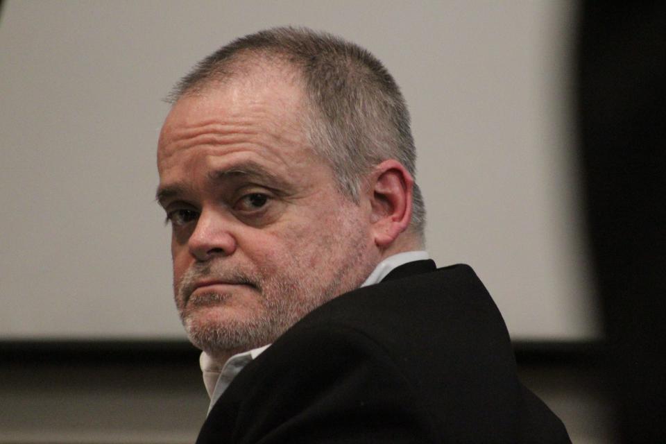 Wayne Hibbs III during his trial on a charge of second-degree murder in the killing of his roommate at a motel housing sex offenders near Daytona Beach. Hibbs was found not guilty.