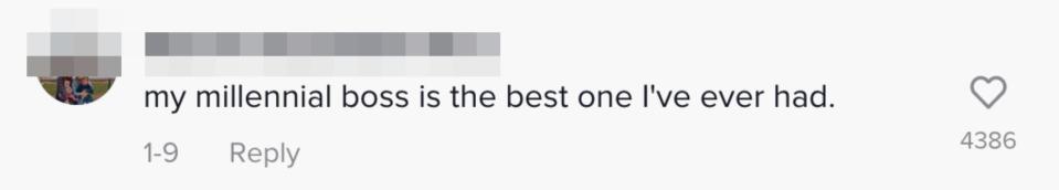 This person said "my millenial boss is the best one I've ever had"