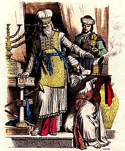 Illustration of a Jewish high priest wearing a <em>Mitznefet</em>. <em>Braun & Schneider via Wikimedia Commons</em>