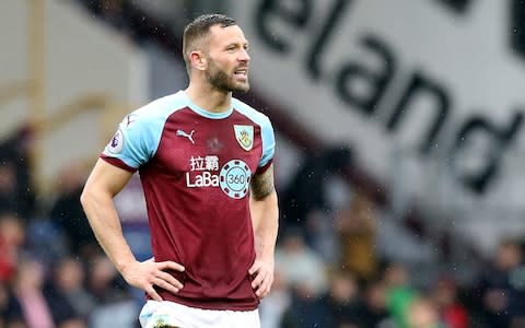 Burnley's Phillip Bardsley during the Premier League match between Burnley FC and Leicester City at Turf Moor - Credit: getty images