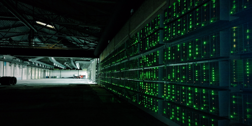 A bitcoin-mining supercomputer (Marko Ahtisaari/Flickr)