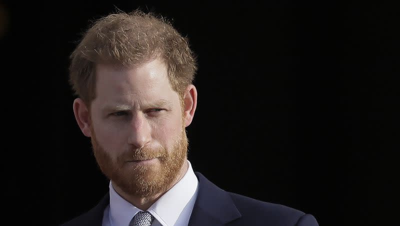 Britain’s Prince Harry arrives in the gardens of Buckingham Palace in London, Jan 16, 2020. Utah Sen. Mike Lee is reacting to Harry’s comments about democracy in the U.S.