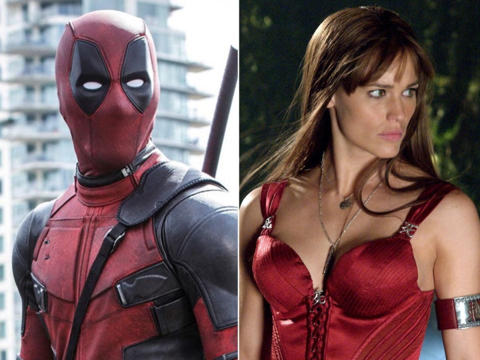 Ryan Reynolds as Deadpool, and Jennifer Garner as Elektra (Fox)