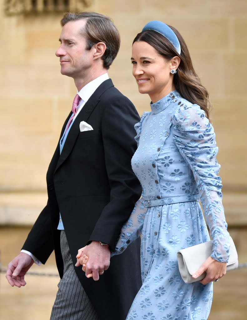 James Matthews and Pippa Middleton attend the wedding of Lady Gabriella Windsor and Thomas Kingston at St. George’s Chapel. Getty Images