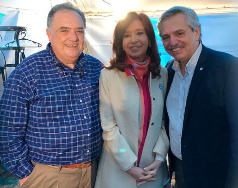 Alberto Fernández, Cristina Kirchner y Eduardo Valdés.