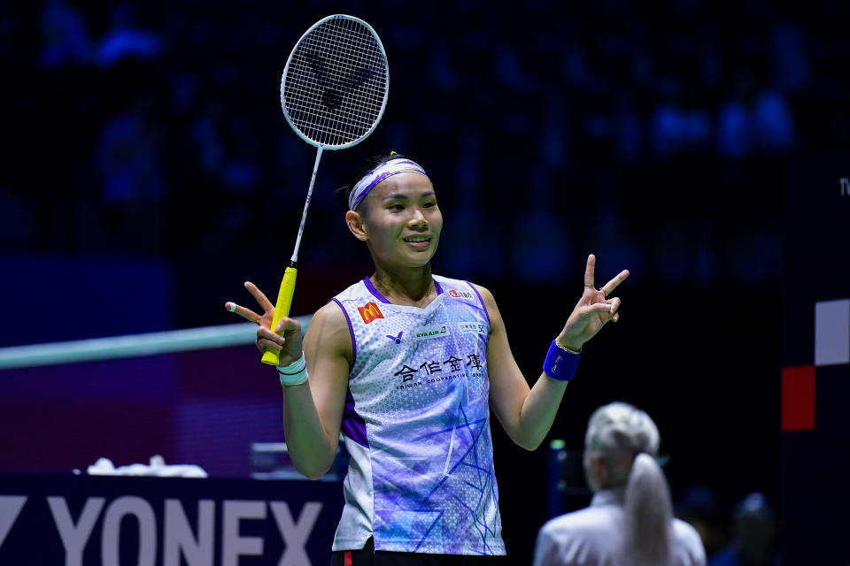 戴資穎擊敗日本女單選手大堀彩，第4度晉級法國公開賽4強。(Photo by Franco Arland/Getty Images)