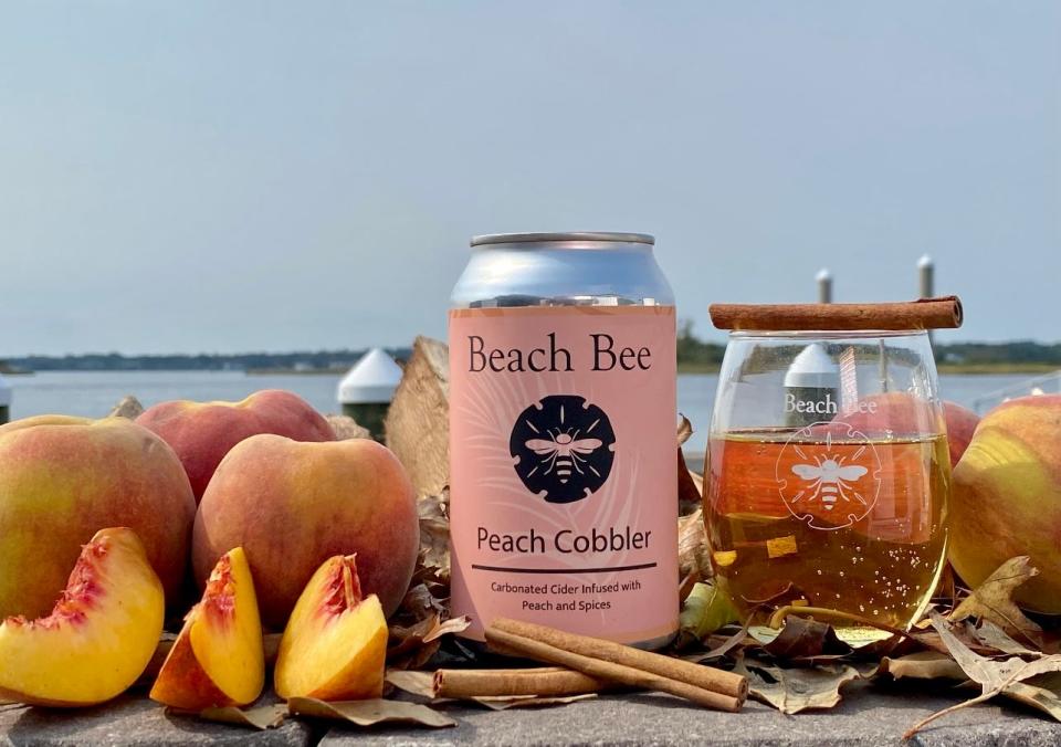 Peach Cobbler carbonated cider from Beach Bee Meadery in Long Branch.