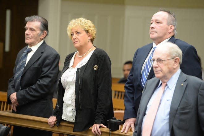 From left, Alfred Russo, Patricia Harrison and Wayne Cummings, who were charged in the arson of the former JJ's Pub in Hanson in 2018. On Monday, Jan. 16, 2023, Russo was sentenced at Plymouth County Superior Court.