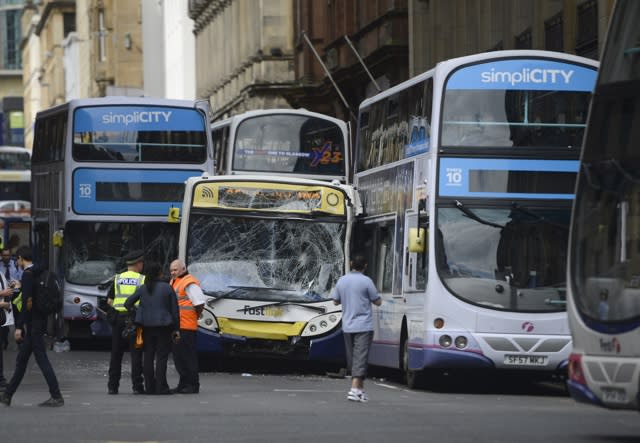 Runaway bus causes chaos in Glasgow