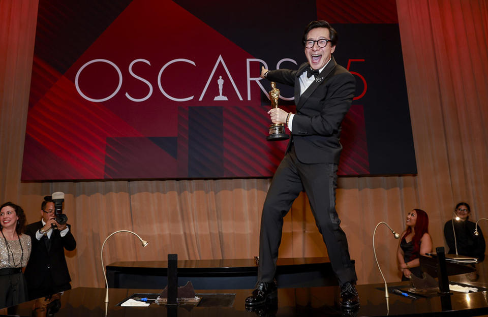 Ke Huy Quan, winner of the Best Supporting Actor award for "Everything Everywhere All at Once," attends the Governors Ball during the 95th Annual Academy Awards at Dolby Theatre on March 12, 2023 in Hollywood, California.