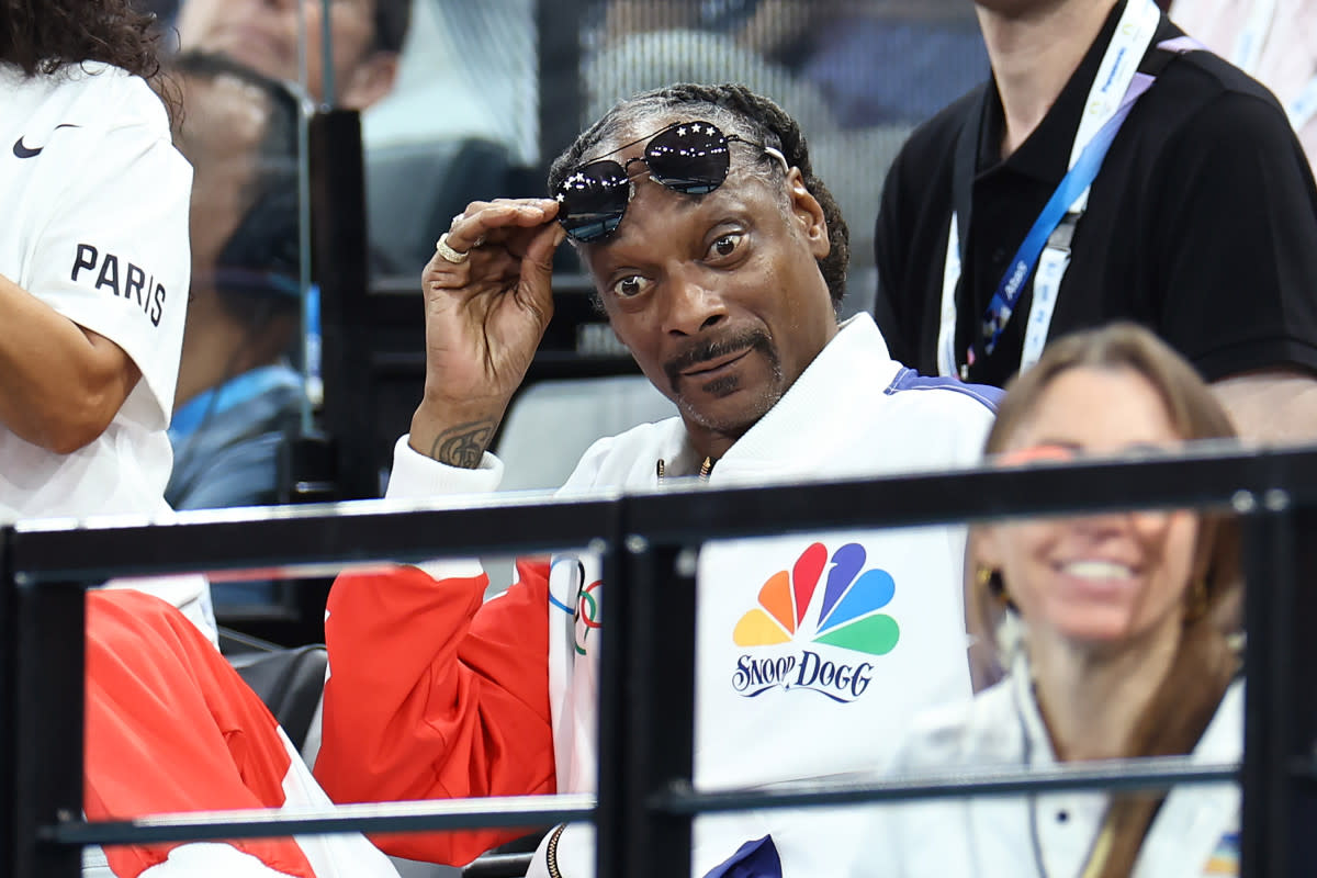 Snoop Dogg at the Olympic gymnastics qualifiers<p>Arturo Holmes/Getty Images</p>