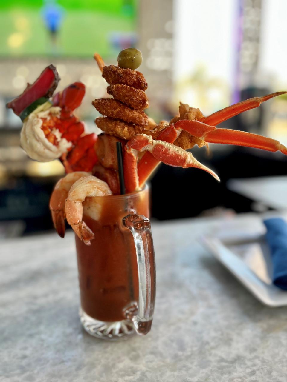 The crabby Mary is a popular weekend brunch item at Fish Tale Grill in Cape Coral.