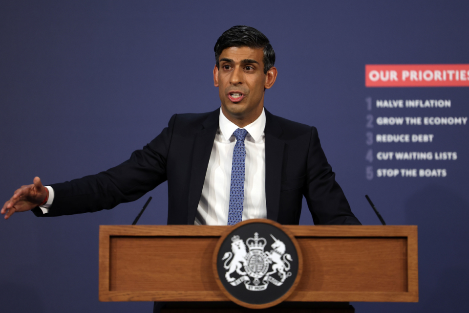 The Prime Minister speaks during a press conference in Downing Street, following the announcement of pay recommendations for public sector workers (PA)