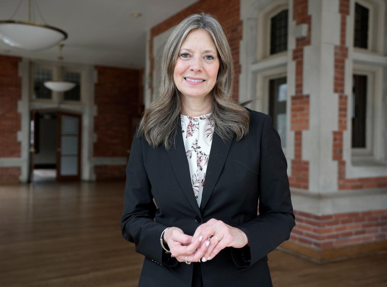 March 17, 2024; Bexley, Ohio, USA; 
Dr. Amy Acton appears in an upcoming PBS documentary on COVID and public health. She was pohotographed at Jeffery Mansion in Bexley.