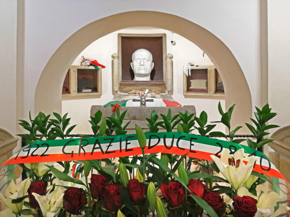 The Mussolini crypt in Predappio, Italy.