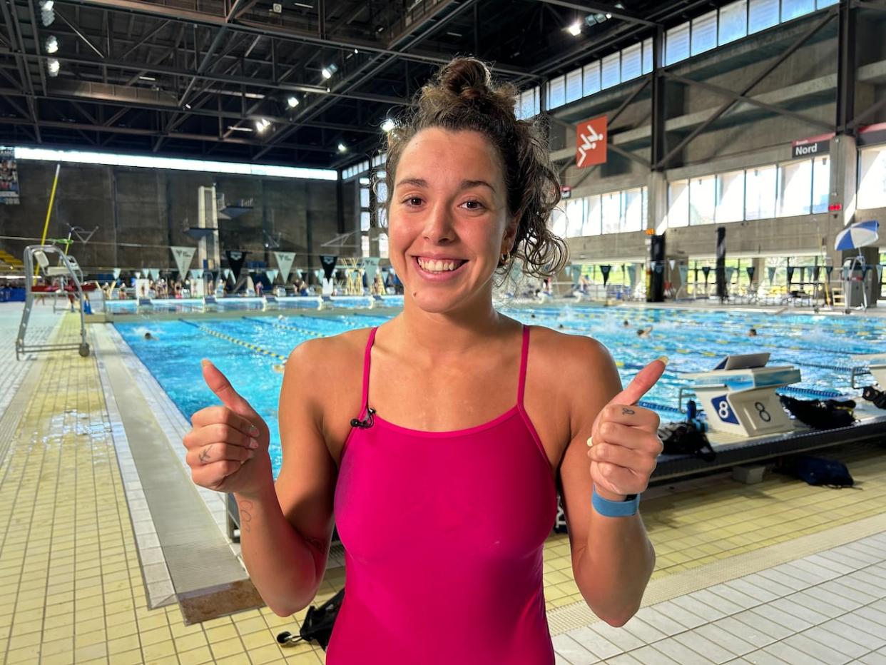 Mary-Sophie Harvey has been steadily shaving time off her races since winning six medals at the Pan Am Games in October. Now, she's looking to secure a spot on Canada's team this summer at this week's Olympic trials. (Jay Turnbull/CBC - image credit)