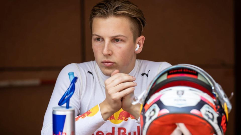 Red Bull junior Liam Lawson sat down. Monaco, May 2022. Credit: PA Images