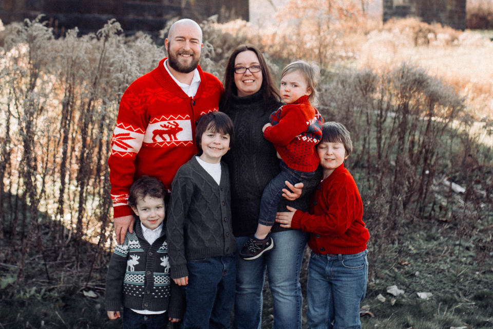 Heidi Strehl with her husband and children in 2020. (Ashley Costanzo )