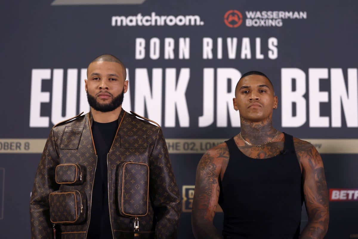 Chris Eubank Jr, left, and Conor Benn could do battle once and for all on June 3 in Abu Dhabi (Steven Paston/PA) (PA Wire)