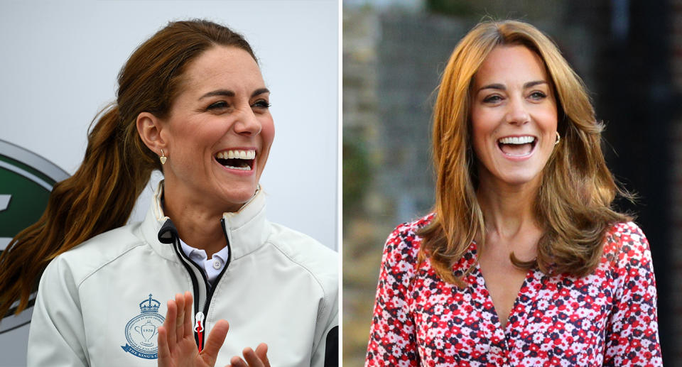 The Duchess of Cambridge's hair was noticeably lighter as she dropped Prince Charlotte off at school [Photo: Getty]