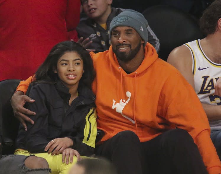 Kobe Bryant and Gianna courtside. - Credit: ZUMAPRESS.com / MEGA