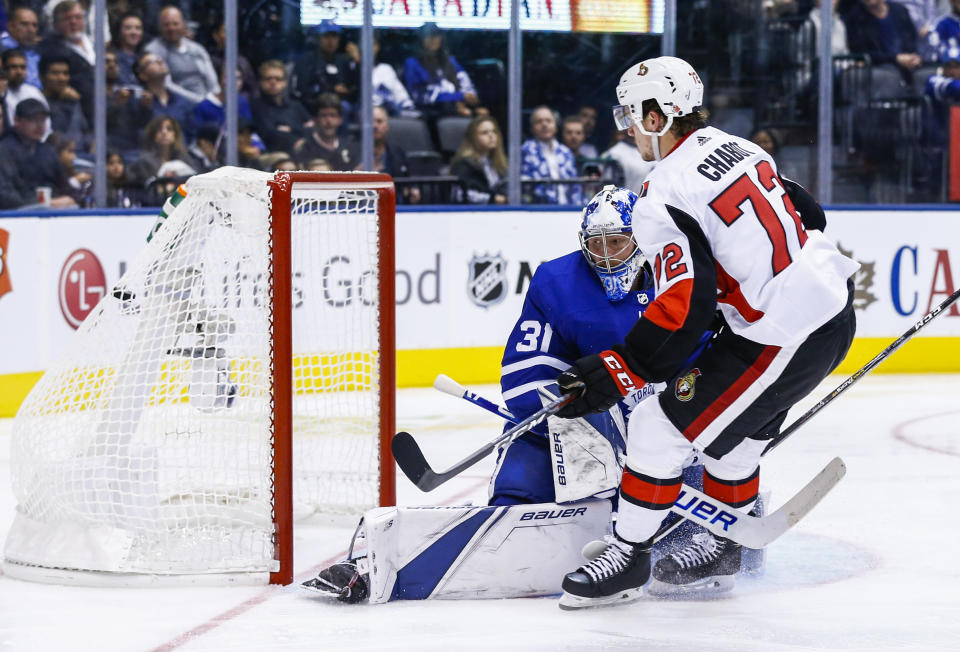 With Erik Karlsson now out of the picture, it’s officially Thomas Chabot time in Ottawa. (Getty)