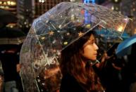 A member of Hong Kong's medical sector attends a rally to support the anti-extradition bill protest in Hong Kong