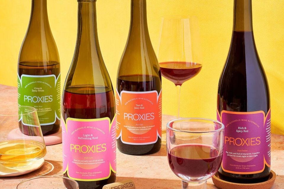 Proxies non-alcoholic wine alternative beverages "don’t necessarily taste exactly like any specific wine, but are designed to look, feel, and drink like wine," the company says.