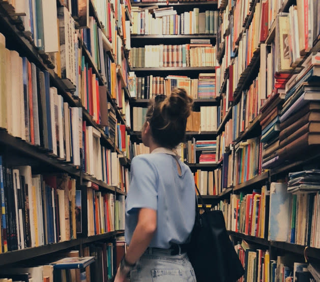 person at a book store