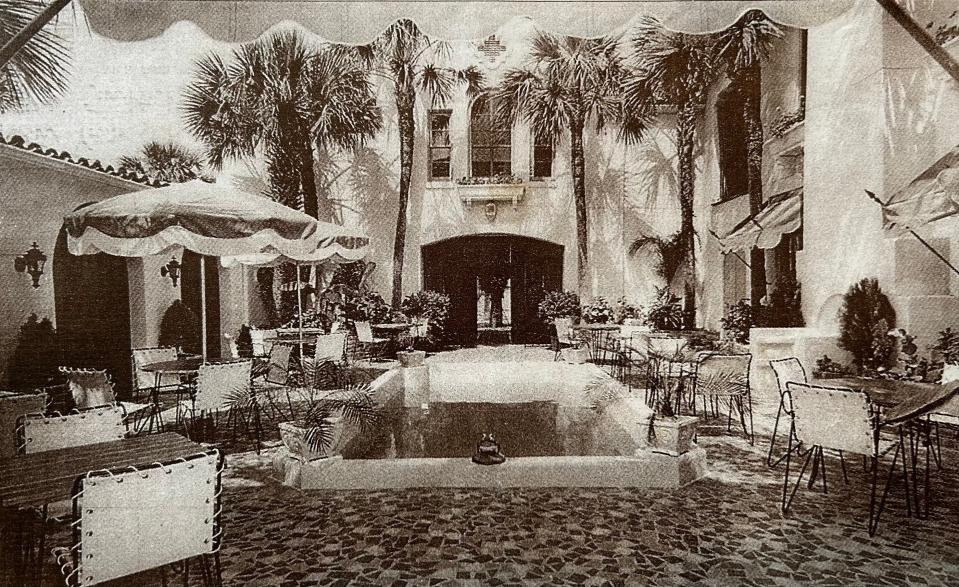 The courtyard of Le Chateau, circa 1960, before the oceanfront restaurant in Atlantic Beach was destroyed by Hurricane Dora in 1964. It was soon rebuilt. The original structure dated to 1938, when it was built as a private residence for jeweler Hayden Crosby.