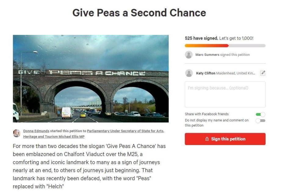 A 'Give Peas a Second Chance' petition has been set up (Change.org)