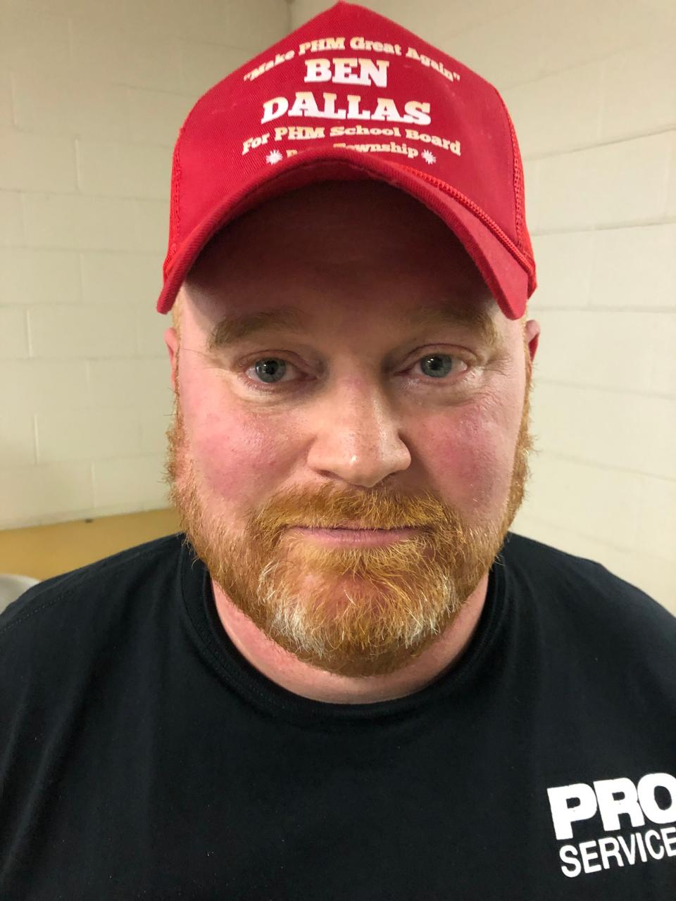 Ben Dallas had added the nickname MAGA to run for Penn-Harris-Madison school board in 2024. He is seen here on Thursday, July 18, 2024.