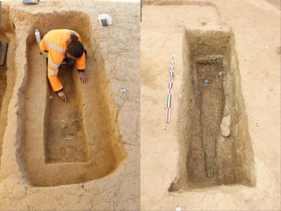 Two tombs found at the burial ground.