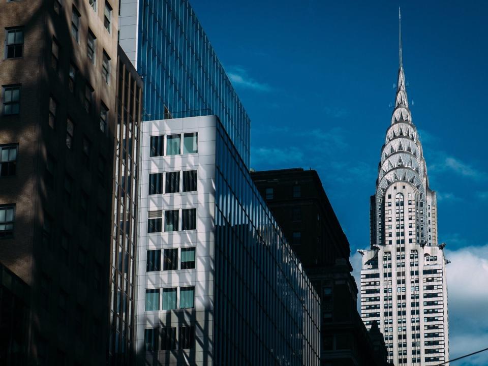 Manhattan skyline with Empire State building.