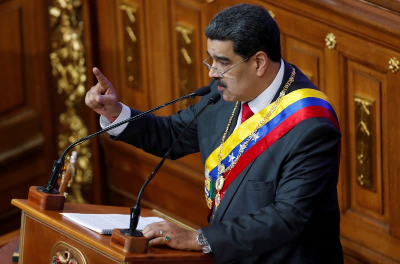 FILE PHOTO: Venezuela's President Nicolas Maduro delivers his annual state of the nation speech during a special session of the National Constituent Assembly, in Caracas