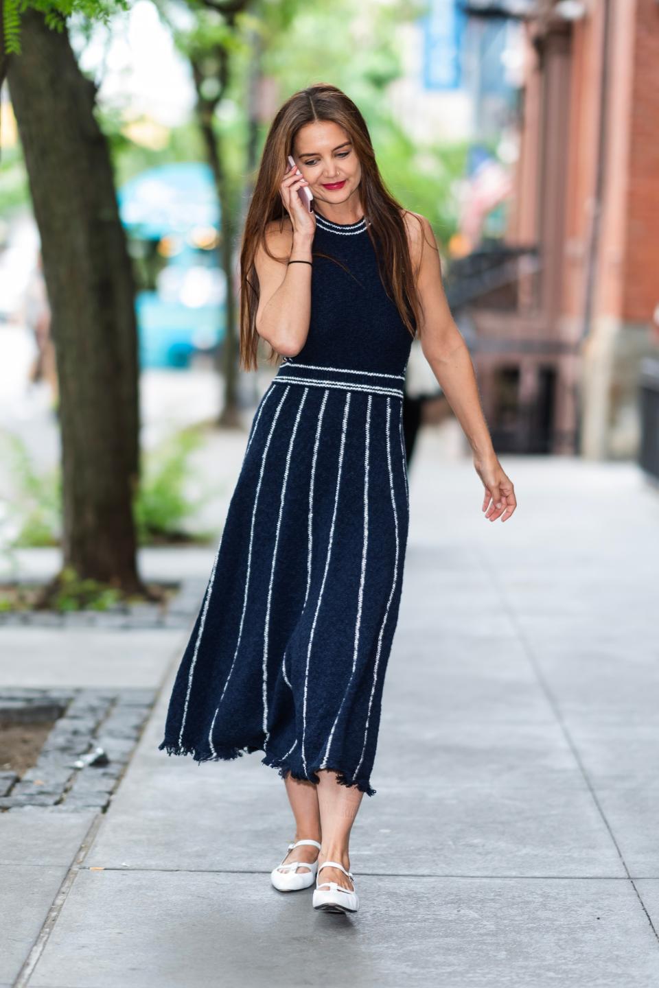 NEW YORK, NEW YORK - JUNE 11: Katie Holmes is seen in SoHo on June 11, 2024 in New York City. (Photo by Gotham/GC Images)