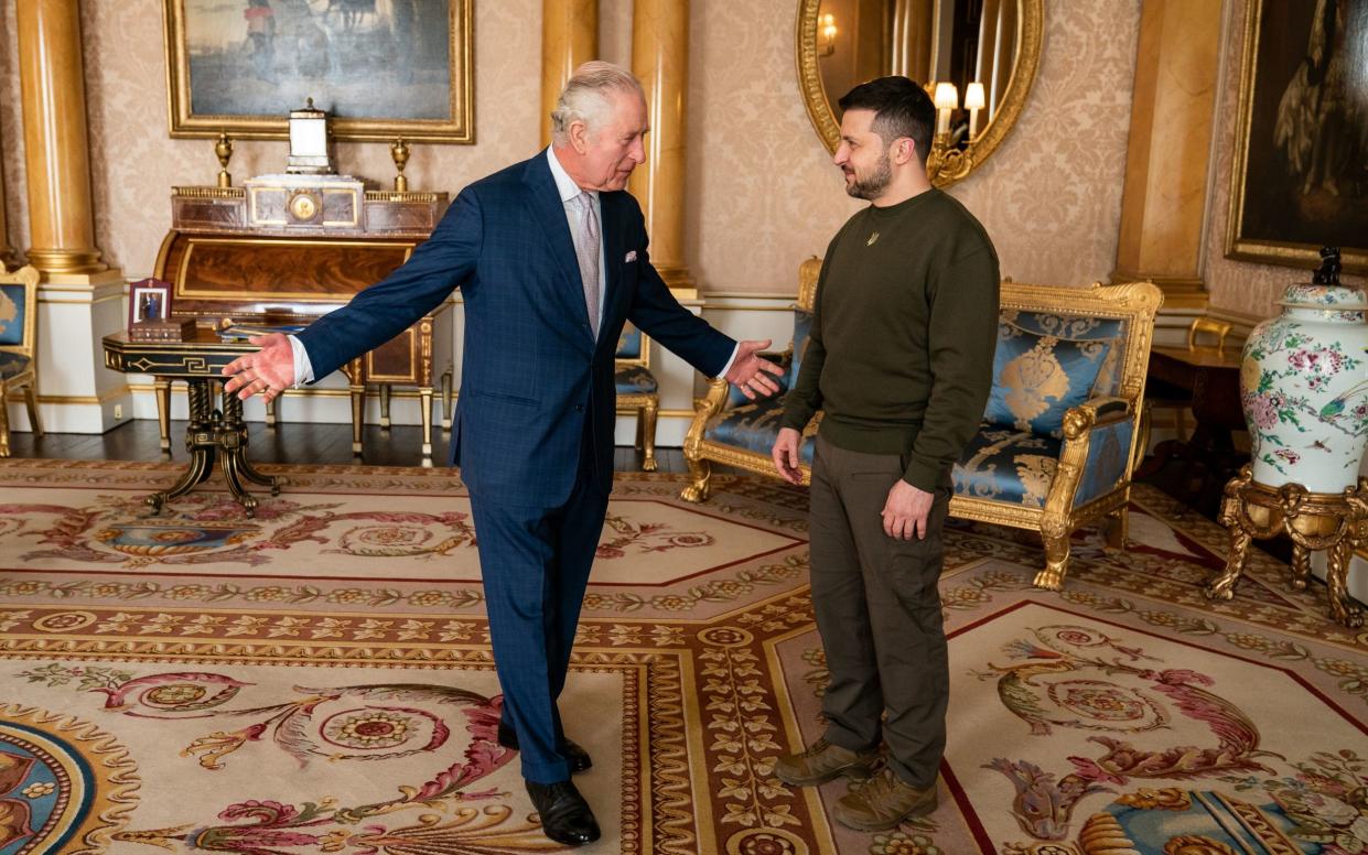 The King and Volodymyr Zelensky met for 30 minutes during the Ukrainian president's visit to the UK on Wednesday - Aaron Chown/PA